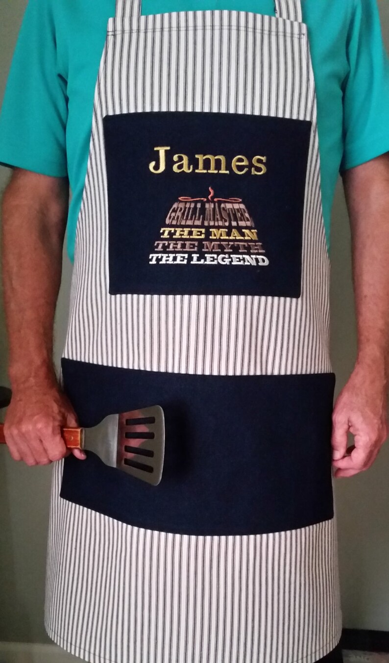 Personalized Embroidered Grilling Apron, BBQ Apron, Mens Gift Etsy