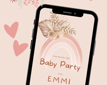 Digitale Vorlage Baby Party, Personalisiert BP001