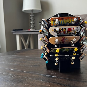 Laser cut Fingerboard rack for Tech Deck and Professional fingerboards, holds 20