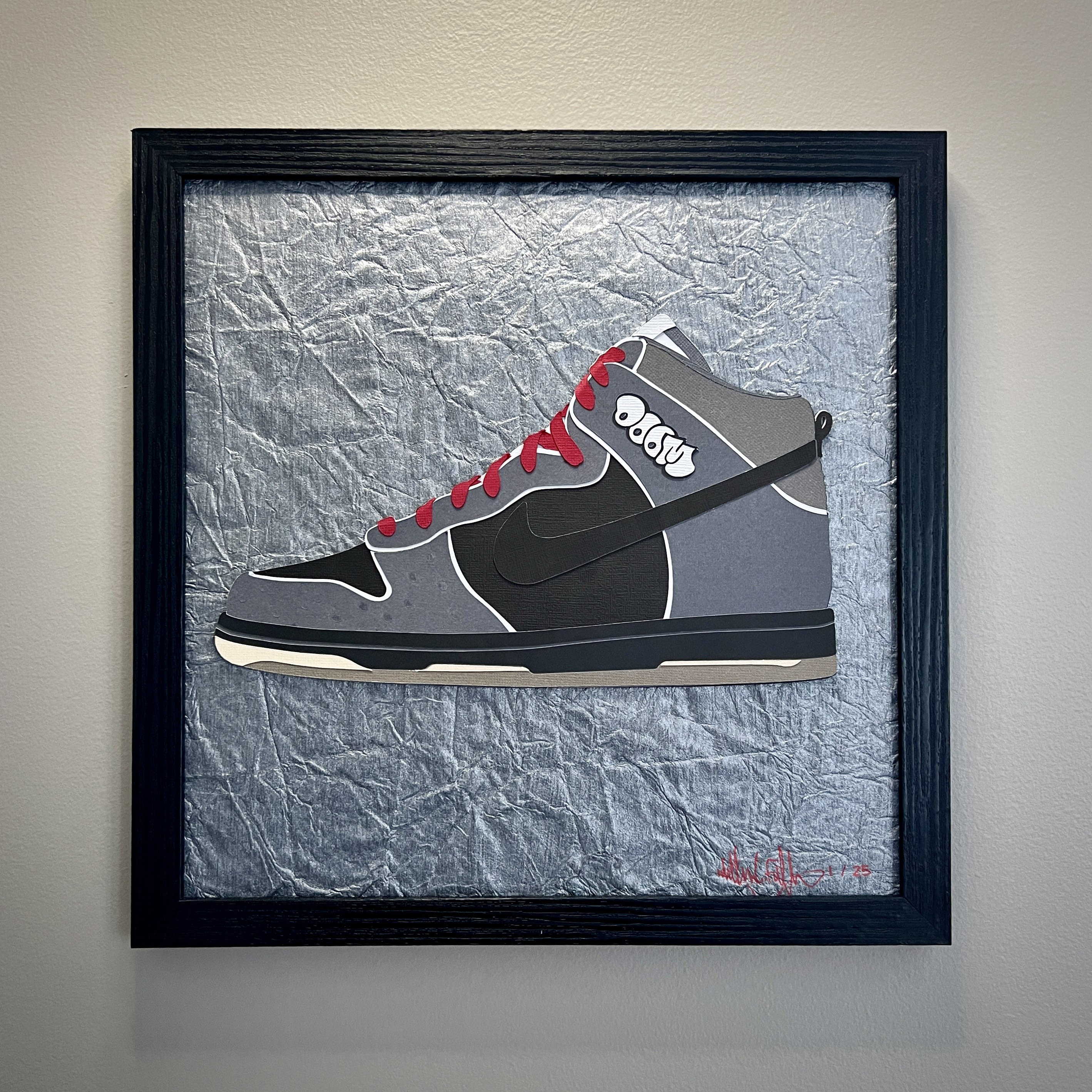 breedte onderdak Verklaring MF DOOM Nike SB Dunk High Pro Layered Paper Wall Art in a Wood - Etsy
