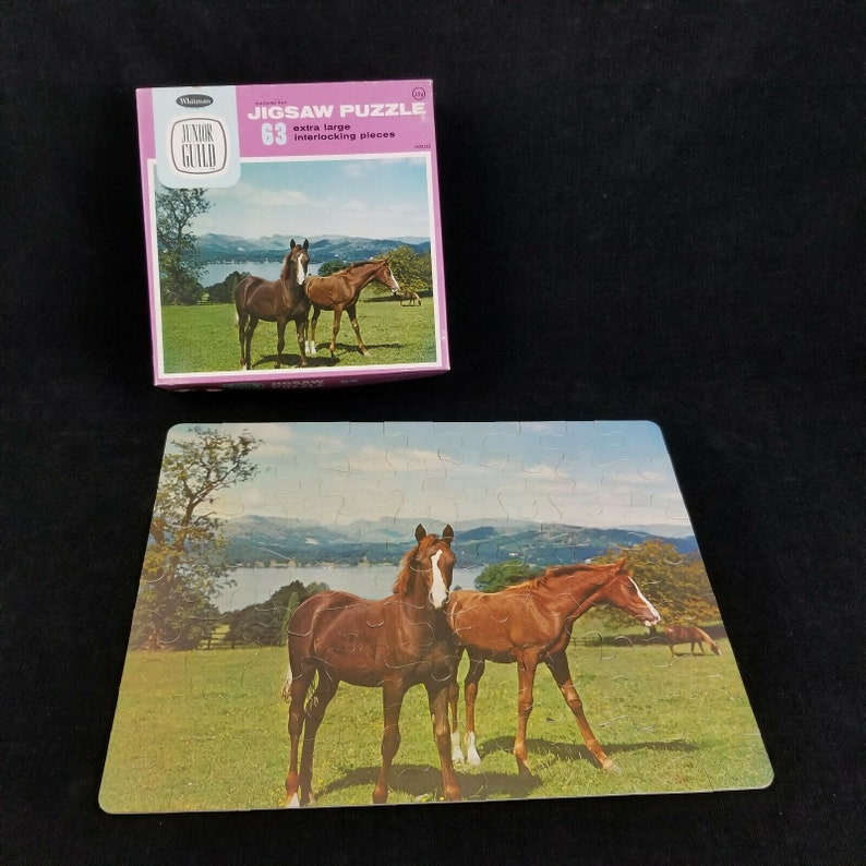 2 Vintage Jigsaw Puzzles Whitman 63 Pieces Junior Guild Horses Etsy