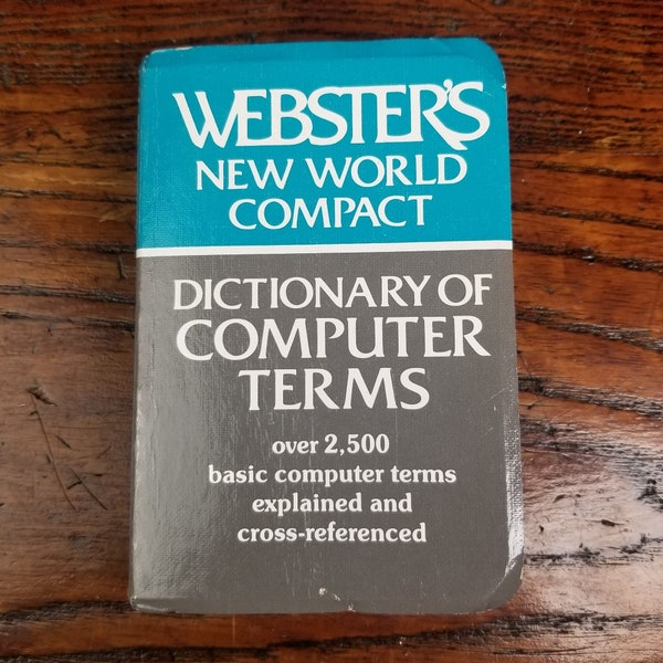 1980s Basic Computer Terms Dictionary Webster New World Small 4" x 3" Pocketbook