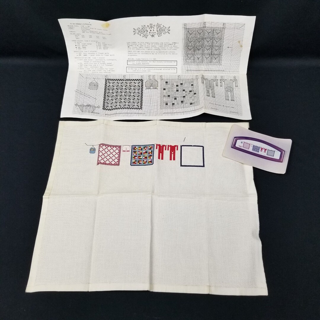 Grandmas Clothesline BJ Design 522 Unfinished Needlepoint Diana