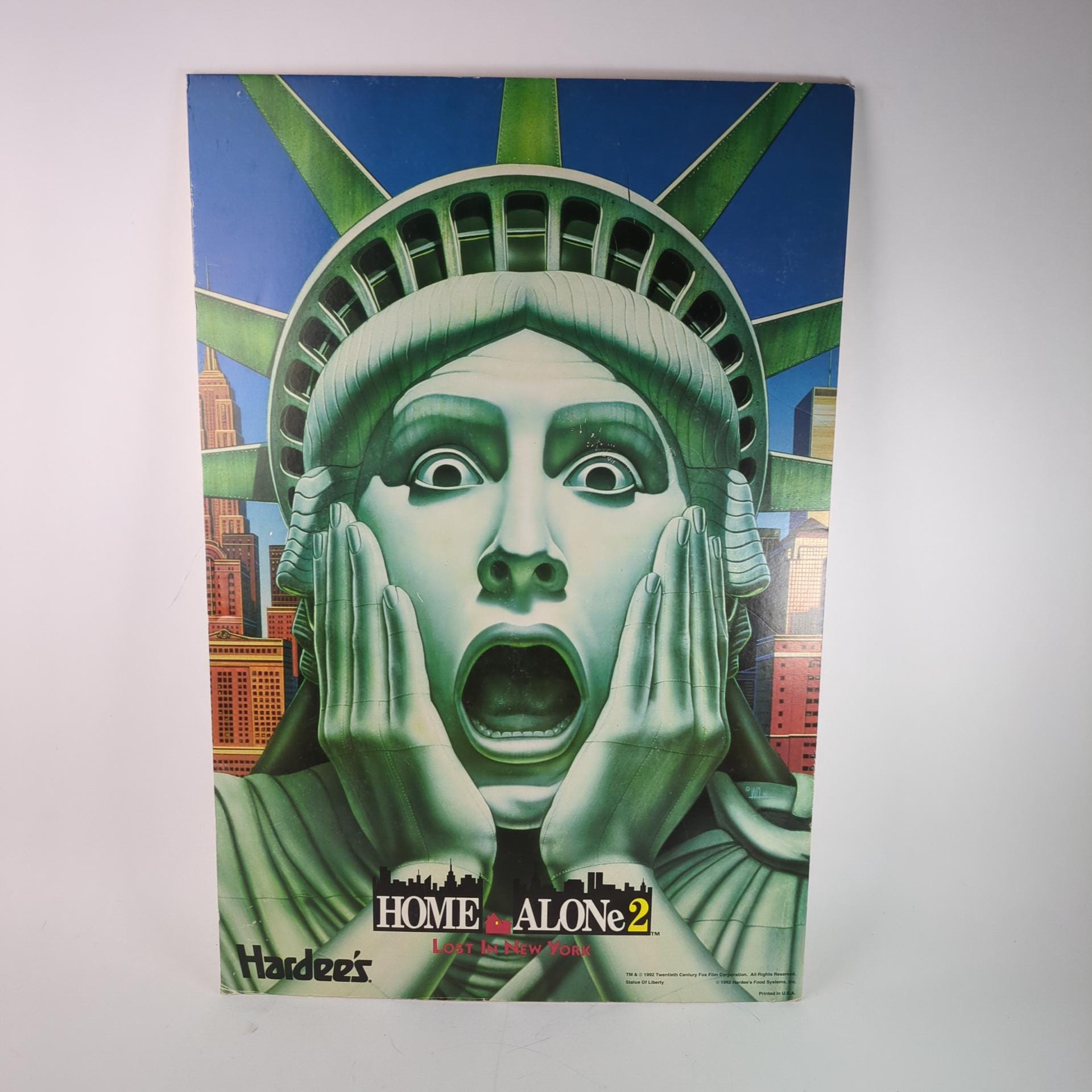 1992 Home Alone 2 Hardees Advertising Movie Poster Board Thick
