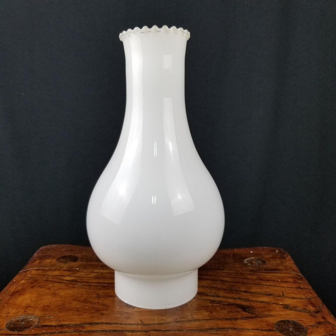 White 10 Tall Hurricane Lamp Glass Chimney Lotus Shaped Etsy