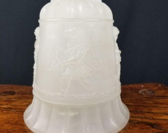 Vintage Glass Replacement Light Lamp Shade Small Children Playing Cymbals Triangle Banjo