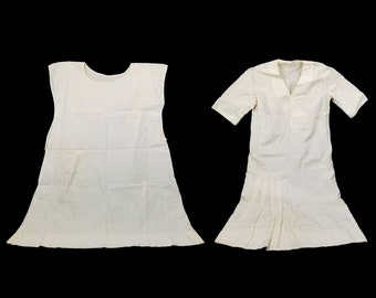 2 Antique Vintage Hospital Nurse Patient Gowns Women's Dresses For Display