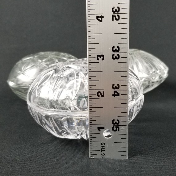 3 Clear Glass Ornate Interlocking Bowls Bleikristall … Gem