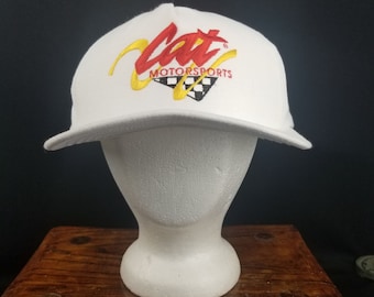 Caterpillar Embroidered CAT Motorsports Snapback Hat One Size USA Streetwear