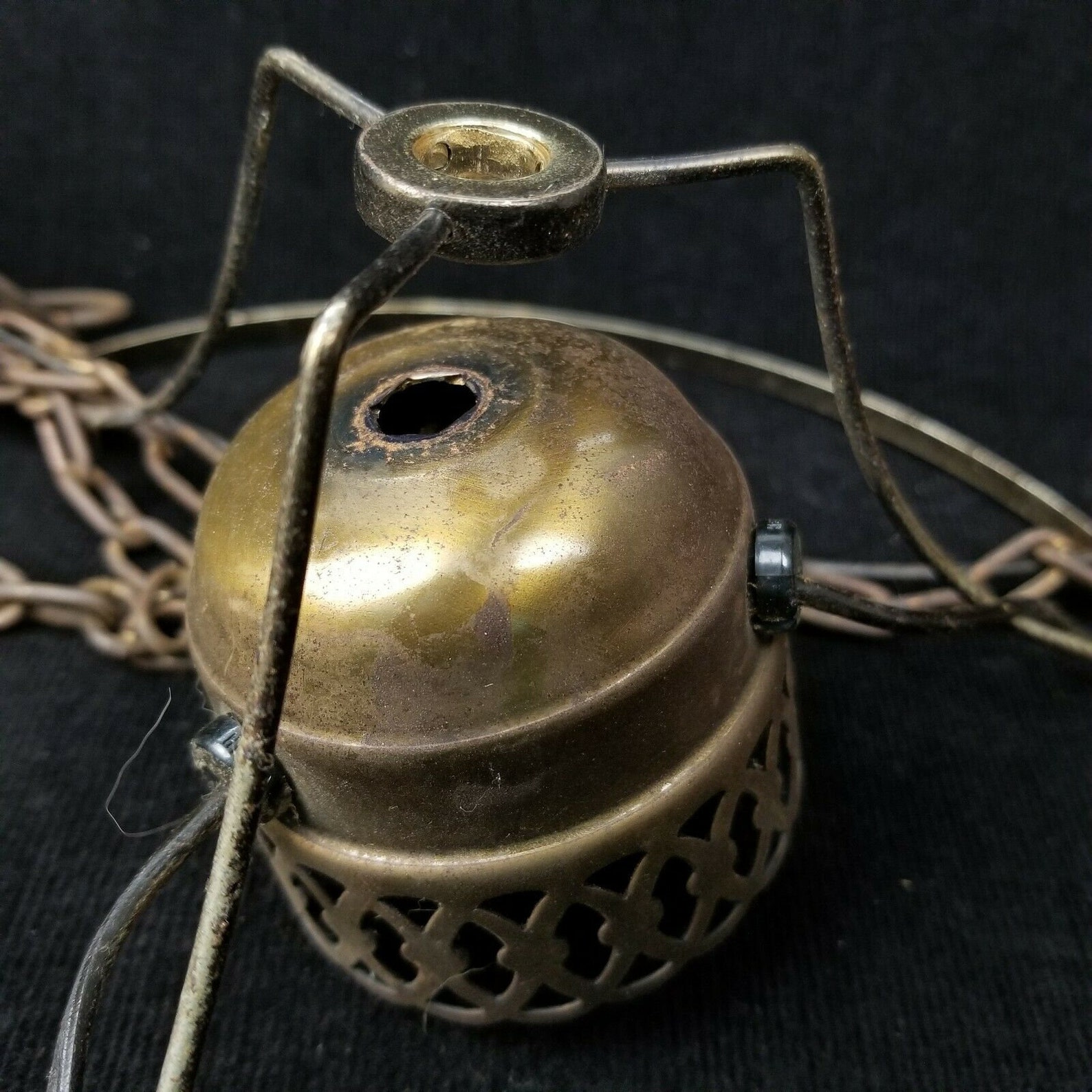 Vintage Hanging Lamp Parts White Hobnail Ceiling Fixture Etsy