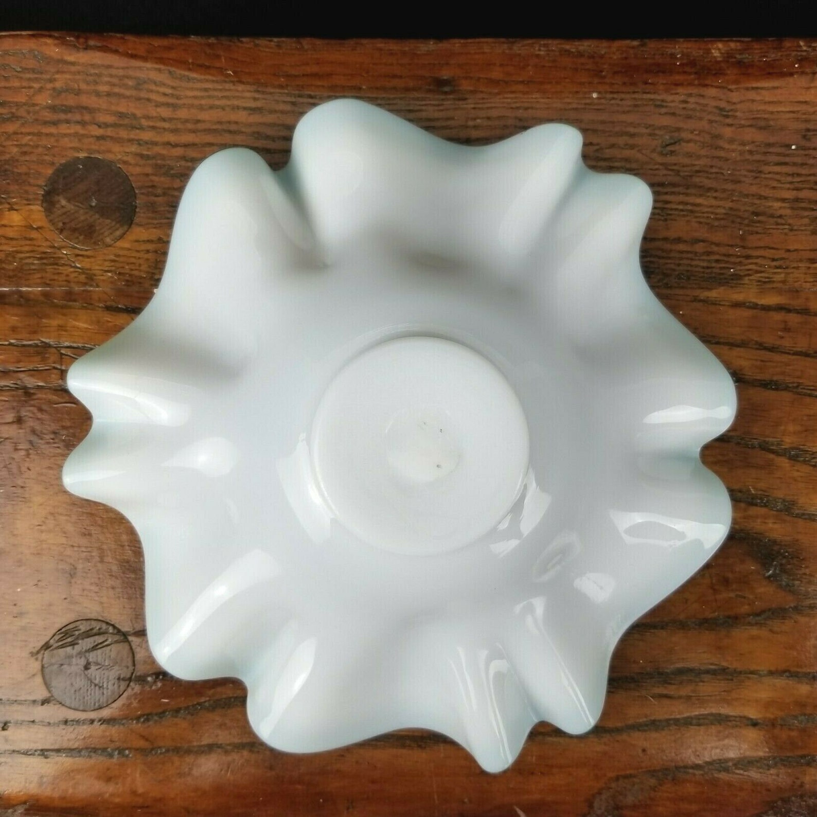 Bright Green & White Small Bowl Shallow Bowl Art Glass Trinket Etsy