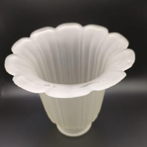 Glass Lamp Shade Replacement Morning Glory? Tulip? Frosted Clear Floral Shaped image 1