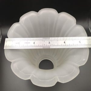 Glass Lamp Shade Replacement Morning Glory? Tulip? Frosted Clear Floral Shaped image 4
