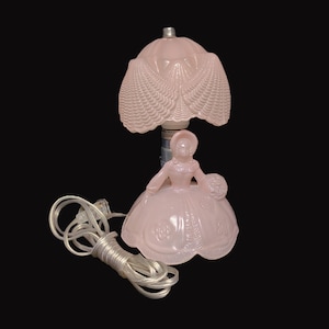Pink Southern Belle Glass Lamp Seashell Shade Girls Bedroom Light New Wiring