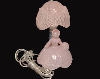 Pink Southern Belle Glass Lamp Seashell Shade Girls Bedroom Light New Wiring