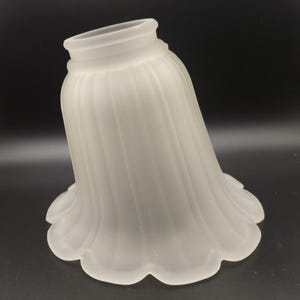 Glass Lamp Shade Replacement Morning Glory? Tulip? Frosted Clear Floral Shaped image 5