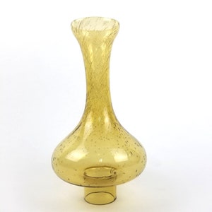 Yellow Art Glass Lamp Shade: Curvy Bubble Glass Chimney