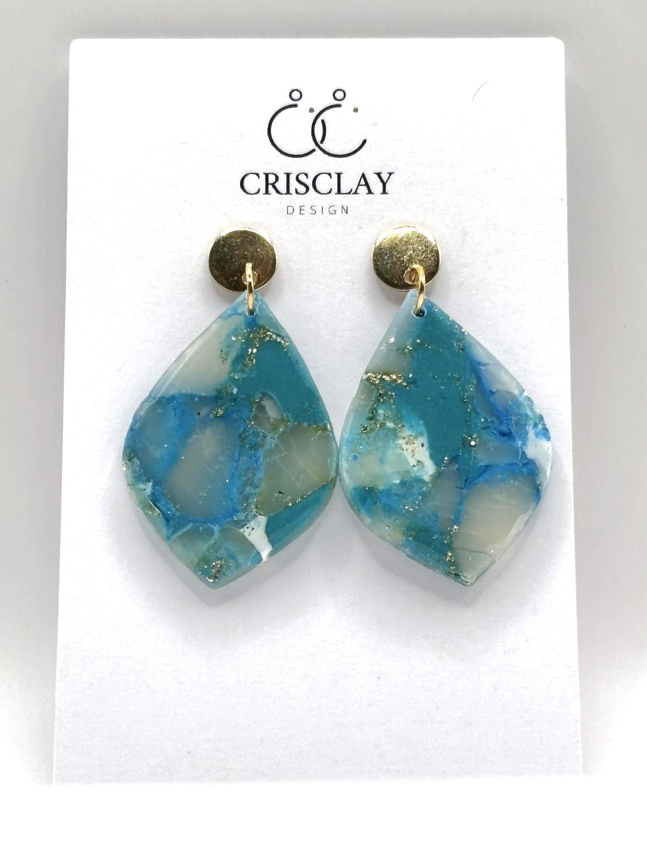 Orecchini Resina Stile Vintage Viola Verde E Blu Con Punto Luce Sce Il Vostro