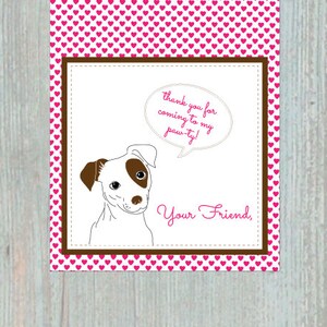 Puppy / Dog Themed Thank You Card - Digital File - Downloads Instantly - DIY