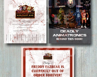 Five Night's At Freddy's PIZZA BOX Printable | Etsy