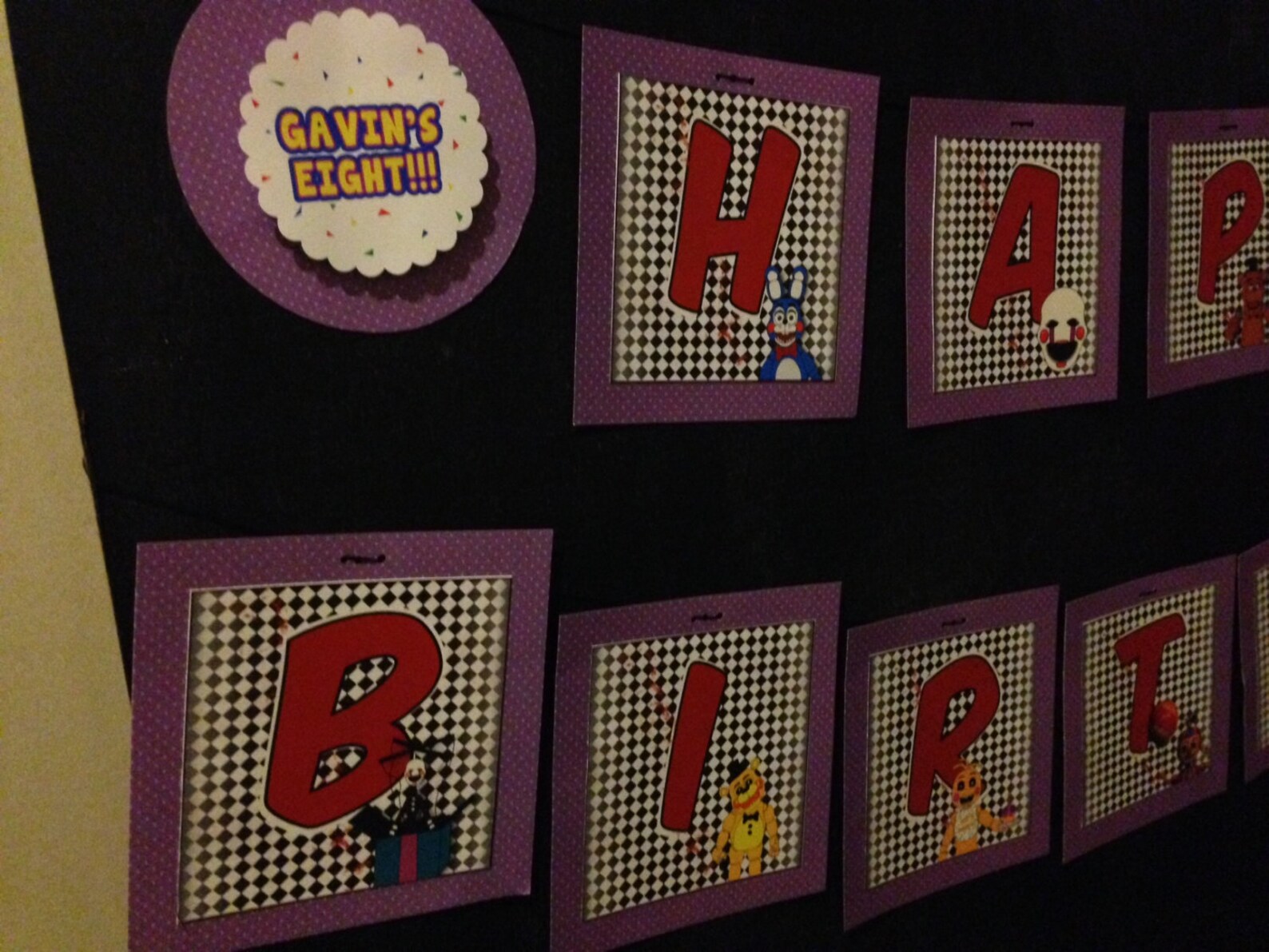Five Night's at Freddy's Happy Birthday Banner - Etsy