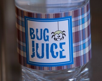 Water Bottle Lables / Wrapper - "Bug Juice" - Digital File - INSTANTLY DOWNLOADS - Camping Theme - Rustic Theme