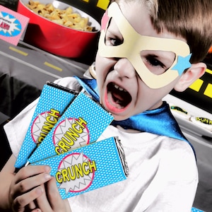 Superhero CRUNCH Bar Wrapper Printable - Superhero Candy Bar Wrapper ...