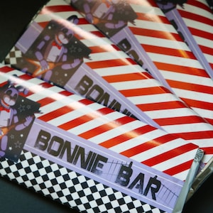EDITABLE Five Nights at Freddy's "Bonnie Bar" Candy Bar Wrapper - CUSTOMIZED - Birthday Party Favor - Valentine's Day Favor