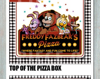 Five Night's At Freddy's PIZZA BOX Printable - Birthday - Bridal Shower - Event - Party Favor - Decoration