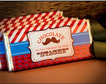 Envoltorio de barra de caramelo "Chocolate para tus dulces" STACHE EDITABLE - PERSONALIZABLE en Canva - Regalo único para San Valentín