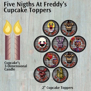 Five Night's at Freddy's Cupcake/cake Topper Printable - Includes ...