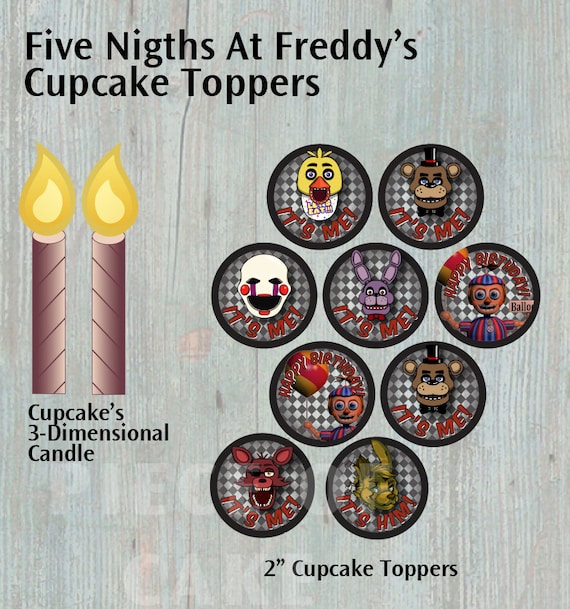 FNAF Five Nights at Freddy's Cupcake Toppers Indonesia