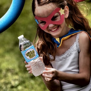 Superheld PUNCH! & Unsichtbar Wasserflasche Etiketten - Superhelden-Drink-Etiketten - Lebensmittel Etiketten - Superhelden-Geburtstagsfeier - Superhelden-Baby-Dusche