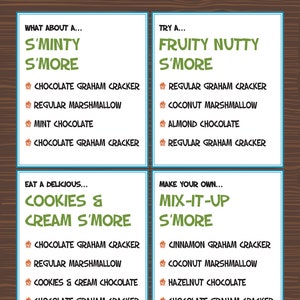 S&#39;MORE Poster For Your SMORES Bar or Buffet - 11x14 on Matboard - Can be CUSTOMIZED