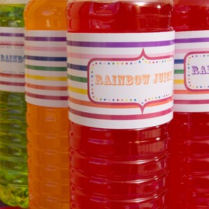 Rainbow Party Food Label SET Printables -food/buffet Labels -water ...