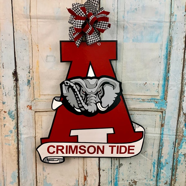 Alabama Door Hanger, Alabama Crimson Tide Door Hanger, Alabama Roll Tide Door Hanger, Alabama Wreath, Alabama Crimson Tide Wreath, Roll Tide