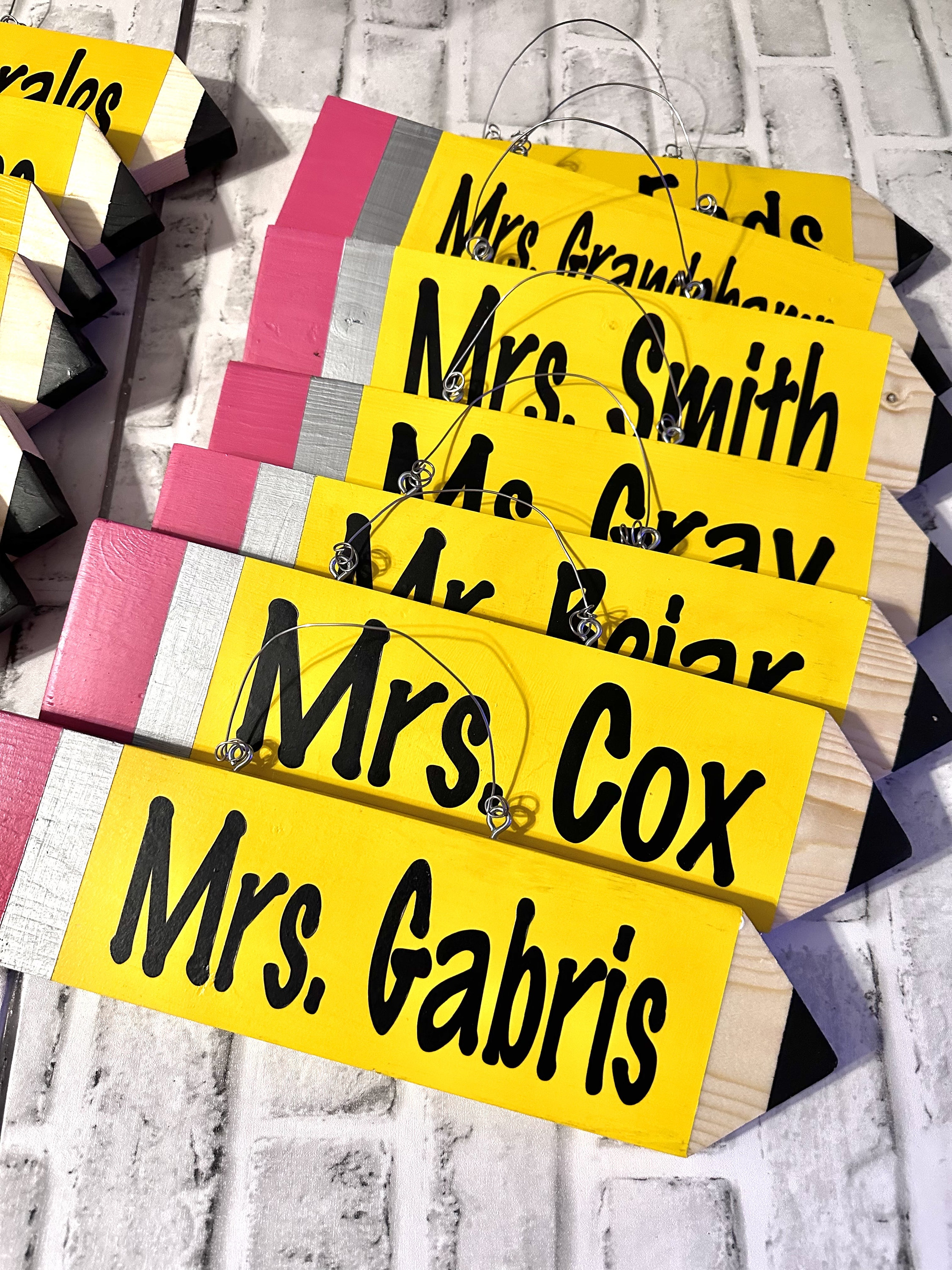 Teacher Sign, Teacher Pencil Sign, Teacher Christmas Gift, Personalized ...