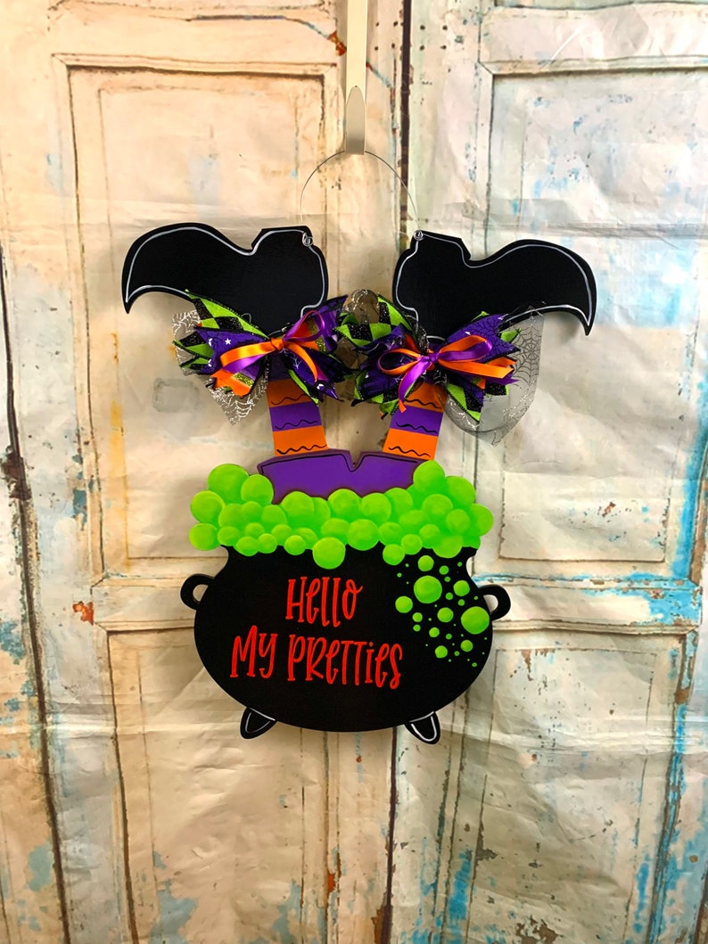 Halloween Door Hanger Witch Door Hanger Witch Wreath - Etsy