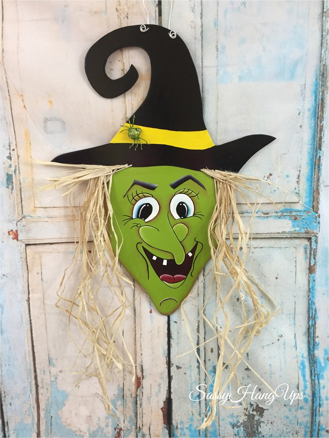 Halloween Door Hanger Witch Door Hanger Witch Wreath Etsy