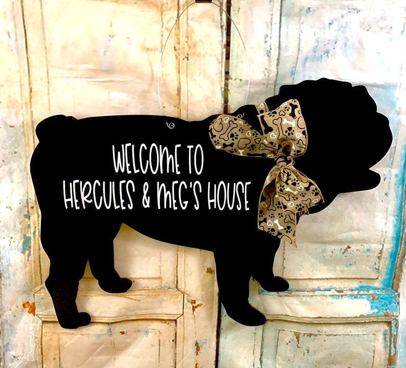 English Bulldog Door Hanger English Bulldog English Bulldog Etsy