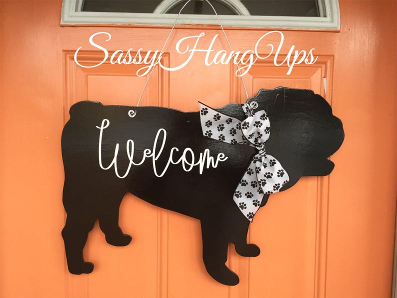 English Bulldog Door Hanger English Bulldog English Bulldog Etsy