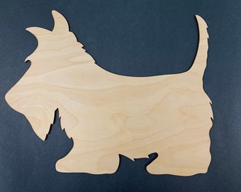 Scottie Blank Wood Door Hanger, Blank Wood Door Hanger, Scottie, Unfinished Scottie, Scottish Terrier