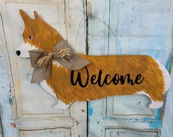 Pembroke Welsh Corgi, Corgi Door Hanger, Corgi Gift, Corgi Decor, Corgi Christmas gift, Corgi decal, Corgi Birthday Gift, Pembroke Corgi