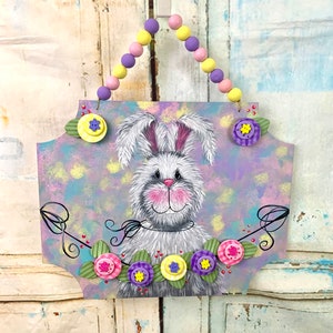 Easter Sign, Easter Bunny Sign, Easter Bunny Door Hanger, Easter Door Hanger, Bunny Door Hanger, Spring Sign, Spring Door Hanger, Bunny