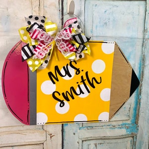 Teacher Pencil Door Hanger, Teacher Door Hanger, Teacher Gift, Back to School, Classroom Door, Pencil Door Hanger, Teacher Christmas Gift