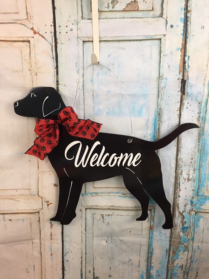 Black Lab Black Labrador Lab Door Hanger Lab Gift Labrador Etsy