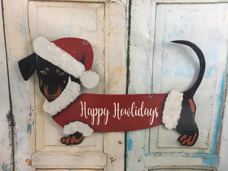 Dachshund Door Hanger Dachshund Christmas Wreath Dachshund Gift, Christmas Gift Christmas Decor Christmas Sign Christmas Door Hanger