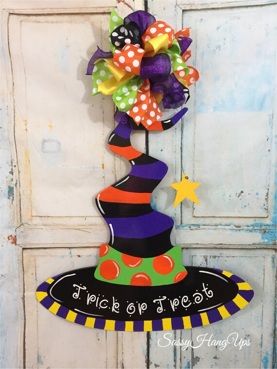 Halloween Halloween Door Hanger Witch Door Hanger Halloween Etsy