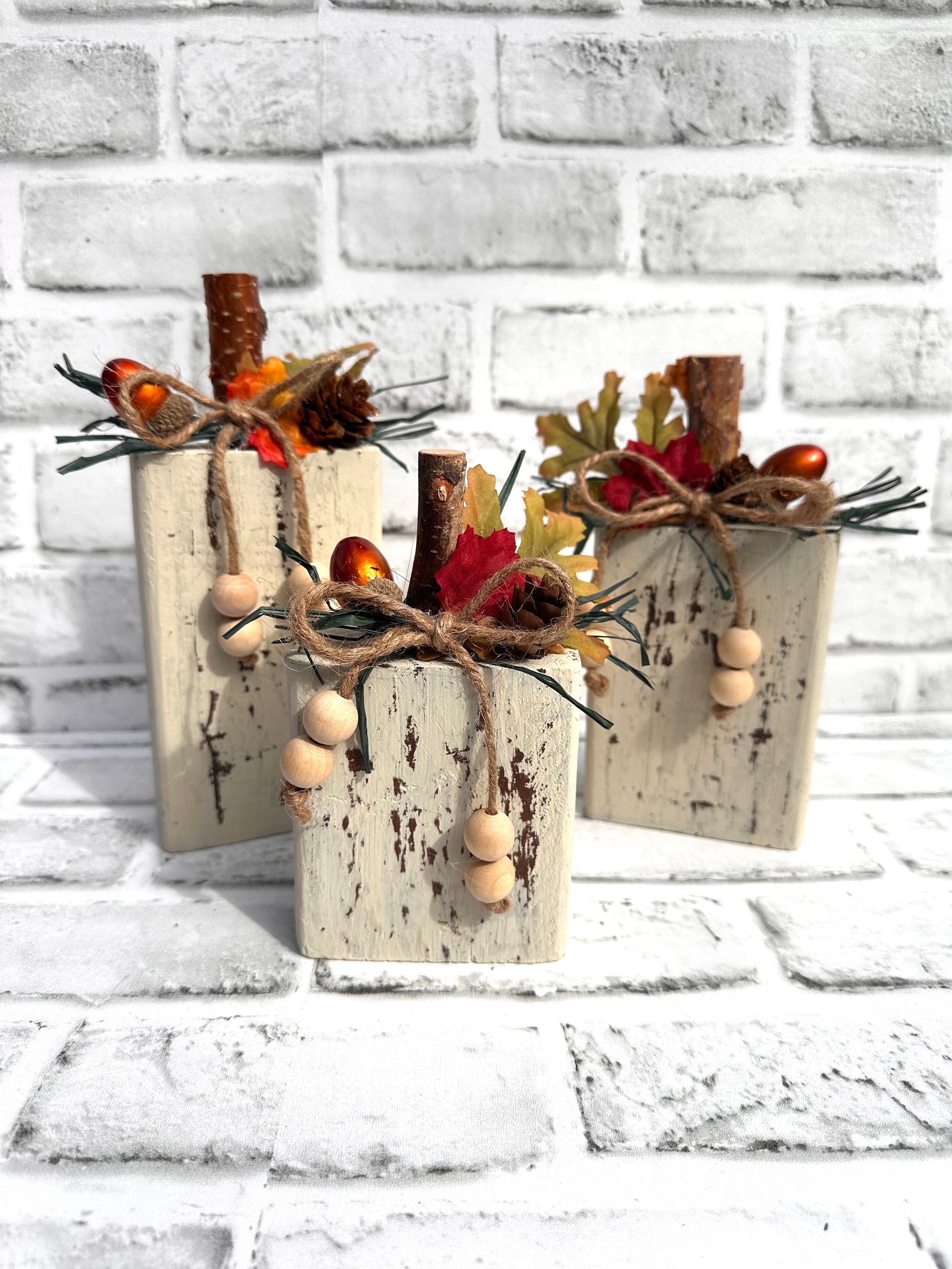 Fall Pumpkin Decor, Fall Wood Blocks, Pumpkins, Fall Porch Decor, Fall Decor, Farmhouse Fall Decor, Rustic Pumpkins, Thanksgiving