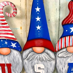 Patriotic Gnomes, Happy 4th of July, Gnome Door Hanger, Patriotic Door ...